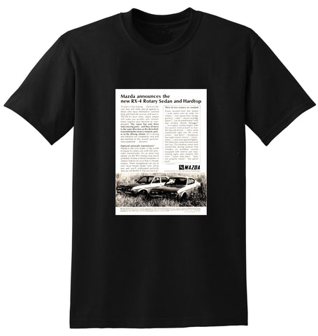 1973 MAZDA RX4 SEDAN & HARDTOP AUSSIE AD TSHIRT