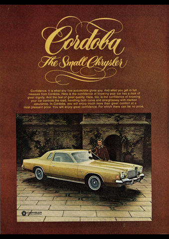 1976 CHRYSLER CORDOBA USA REPRO AD ART PRINT POSTER