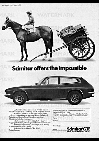 1976 RELIANT SCIMITAR GTE UK REPRO AD ART PRINT POSTER