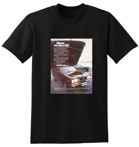 1976 SUBARU 1600 SEDAN & HARDTOP AUSSIE AD TSHIRT