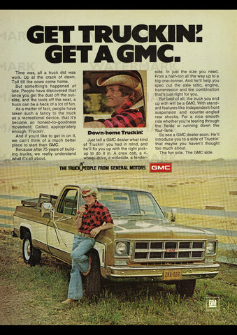 1977 GMC SIERRA CLASSIC PICKUP USA REPRO AD ART PRINT POSTER