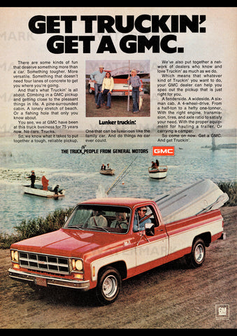 1977 GMC SIERRA GRANDE PICKUP USA REPRO AD ART PRINT POSTER