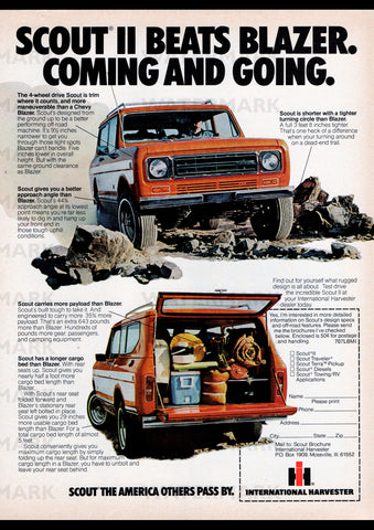 1977 INTERNATIONAL SCOUT II USA REPRO AD ART PRINT POSTER