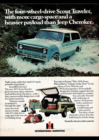 1977 INTERNATIONAL SCOUT TRAVELER USA REPRO AD ART PRINT POSTER