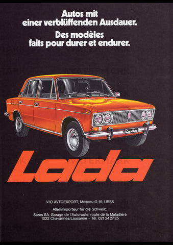 1977 LADA 1500 SWITZERLAND SWISS REPRO AD ART PRINT POSTER