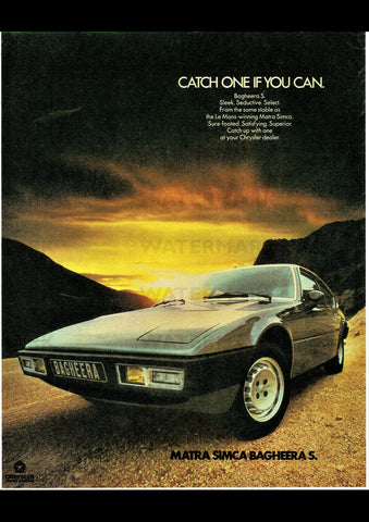 1977 MATRA SIMCA BAGHEERA REPRO AD ART PRINT POSTER