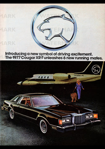 1977 MERCURY COUGAR XR-7 USA REPRO AD ART PRINT POSTER