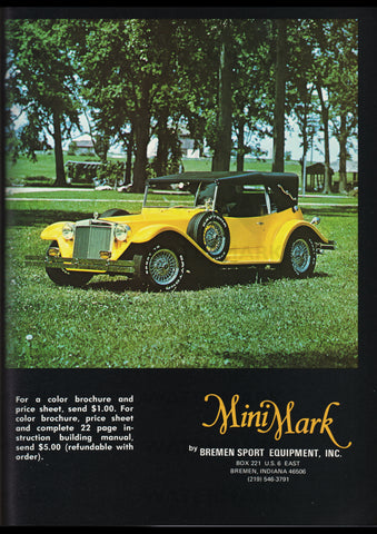 1977 MINI MARK BY BREMEN SPORT EQUIPMENT USA REPRO AD ART PRINT POSTER