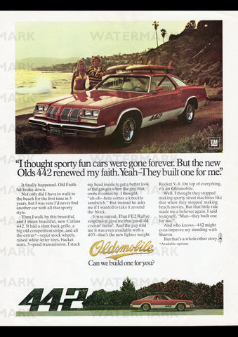 1977 OLDSMOBILE CUTLASS USA REPRO AD ART PRINT POSTER