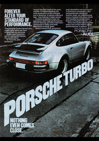 1977 PORSCHE TURBO CARRERA USA REPRO AD ART PRINT POSTER