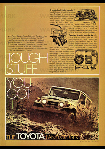 1977 TOYOTA LAND CRUISER REPRO AD ART PRINT POSTER