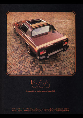 1977 TRIUMPH TR7 USA REPRO AD ART PRINT POSTER