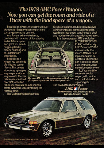 1978 AMC PACER DL WAGON USA AD ART PRINT POSTER