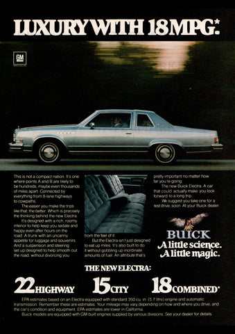 1978 BUICK ELECTRA LIMITED COUPE USA AD ART PRINT POSTER