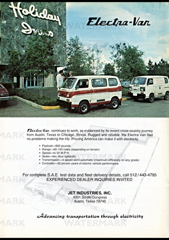 1978 ELECTRA VAN USA AD ART PRINT POSTER