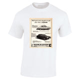 1978 GRAEME BLANCHARD MOTORS RENAULT VIRAGE SEDAN PEUGEOT 604 GL AUSSIE AD TSHIRT