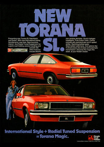 1978 UC HOLDEN TORANA SL SEDAN & HATCHBACK AUSSIE REPRO AD ART PRINT POSTER