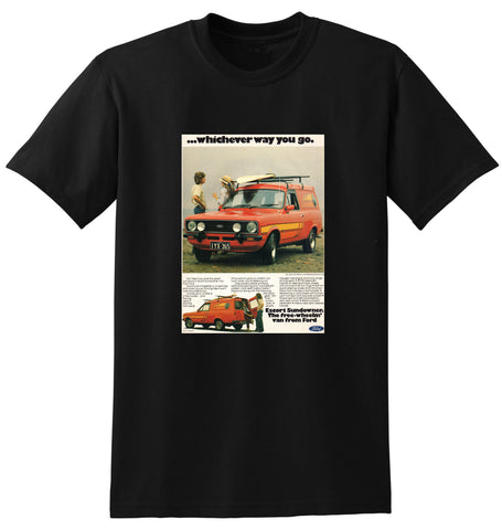 1978 XC FORD FALCON & ESCORT SUNDOWNER PANEL VAN AUSSIE AD TSHIRT