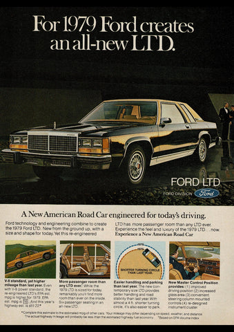 1979 FORD LTD 2 DOOR USA REPRO AD ART PRINT POSTER