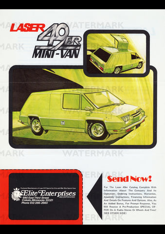 1979 LASER 49er MINI-VAN USA AD ART PRINT POSTER