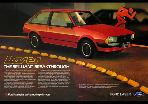 1981 FORD KA LASER AUSSIE AD ART PRINT POSTER