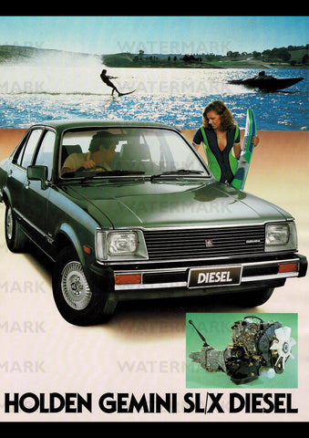 1981 TE HOLDEN GEMINI SLX DIESEL SEDAN AUSSIE AD ART PRINT POSTER