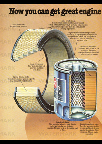 1982 AC-DELCO AIR & OIL FILTERS GM GENERAL MOTORS USA AD ART PRINT POSTER