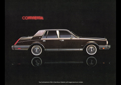 1982 LINCOLN CONTINENTAL SEDAN USA AD ART PRINT POSTER