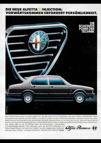 1983 ALFA ROMEO ALFETTA GERMANY AD ART PRINT POSTER