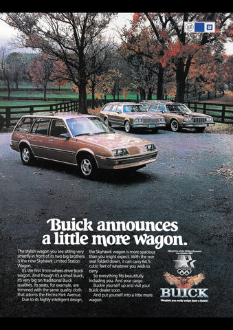 1983 BUICK SKYHAWK LIMITED STATION WAGON USA AD ART PRINT POSTER