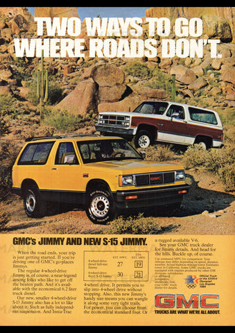 1983 GMC JIMMY & S-15 JIMMY 4WD USA AD ART PRINT POSTER