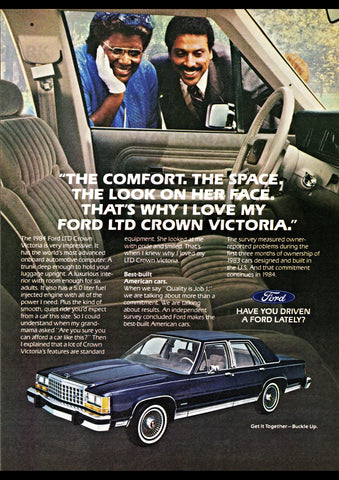 1984 FORD LTD CROWN VICTORIA USA AD ART PRINT POSTER