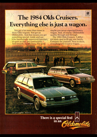 1984 OLSMOBILE CUTLASS CRUISER CUSTOM FURENZA WAGONS USA AD ART PRINT POSTER