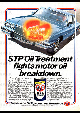 1984 STP OIL TREATMENT USA AD ART PRINT POSTER