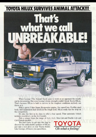 1986 TOYOTA HILUX AUSSIE REPRO AD ART PRINT POSTER
