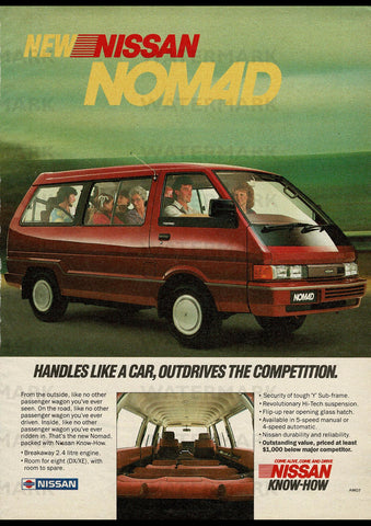 1987 NISSAN NOMAD WAGON VAN AUSSIE AD ART PRINT POSTER