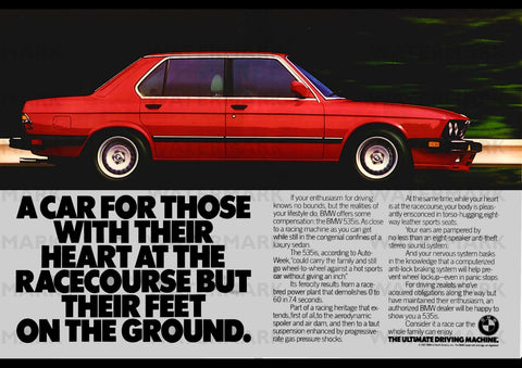 1988 BMW E28 535IS USA REPRO AD ART PRINT POSTER