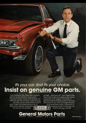 1988 GM GENERAL MOTORS GENUINE SERVICE & PARTS USA AD ART PRINT POSTER