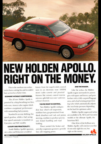 1990 JK HOLDEN APOLLO SEDAN TOYOTA CAMRY AUSSIE REPRO AD ART PRINT POSTER