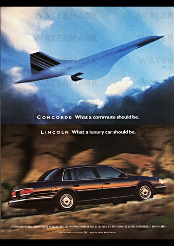 1991 LINCOLN CONTINENTAL US REPRO AD ART PRINT POSTER