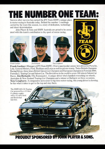 1996 BMW 635CSI JPS RACING TEAM AUSSIE AD ART PRINT POSTER