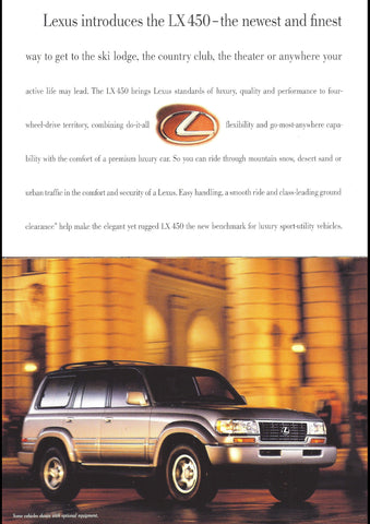 1996 LEXUS LX450 AD ART PRINT POSTER