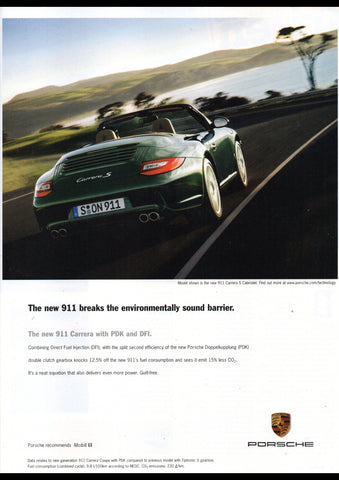 2008 PORSCHE 911 CARRERA S CABRIOLET AUSSIE AD ART PRINT POSTER