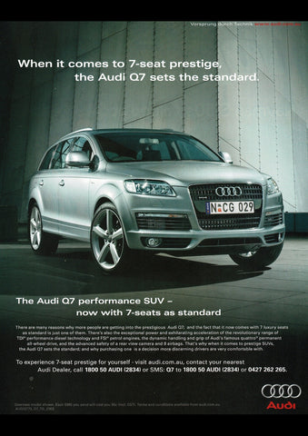 2009 AUDI Q7 7 SEAT SUV AUSSIE AD ART PRINT POSTER