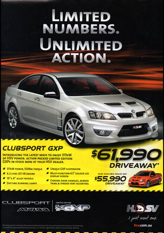 2010 VE HOLDEN COMMODORE CLUBSPORT GPX & MALOO AUSSIE AD ART PRINT POSTER