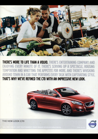 2010 VOLVO C70 CONVERTIBLE AUSSIE AD ART PRINT POSTER