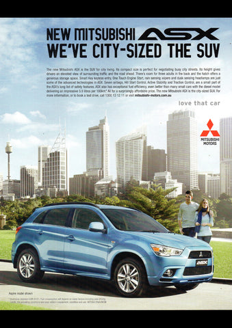 2011 MITSUBISHI ASX SUV AUSSIE REPRO AD ART PRINT POSTER