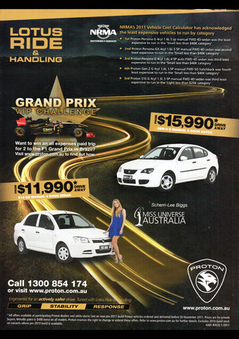 2011 PROTON GEN-2 & S16 SEDAN AUSSIE REPRO AD ART PRINT POSTER