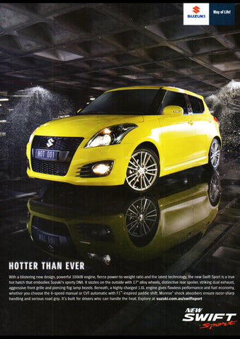 2012 SUZUKI SWIFT SPORT 2 DOOR AUSSIE REPRO AD ART PRINT POSTER