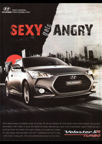 2013 HYUNDAI VELOSTER SR TURBO AUSSIE REPRO AD ART PRINT POSTER